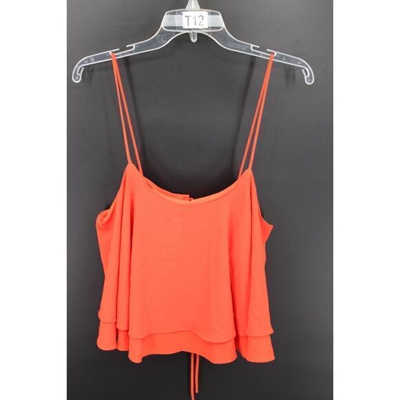 Free People Tropical Wave Top Paprika Size Medium Crop Lace Up Back - Picture 1 of 6